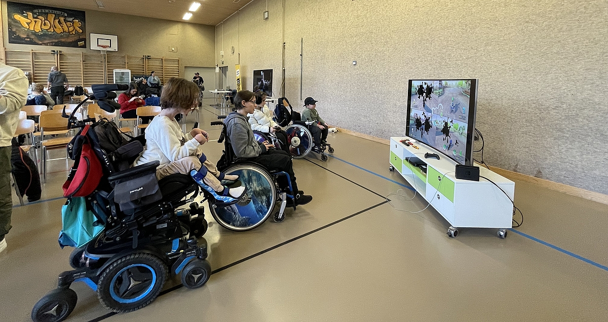 Teilnehmende am gamen am Anlass Gaming im Rossfeld