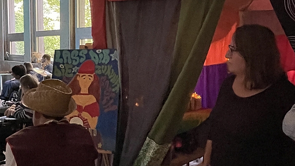 Jubiläumswoche Jahrmarkt mit den Bewohnerinnen und Bewohnern