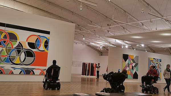 Freiwillig Mitarbeitende bei einem Museumsbesuch