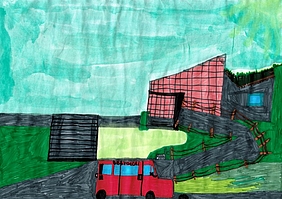 Zeichnung rollstuhlgängige Rampe